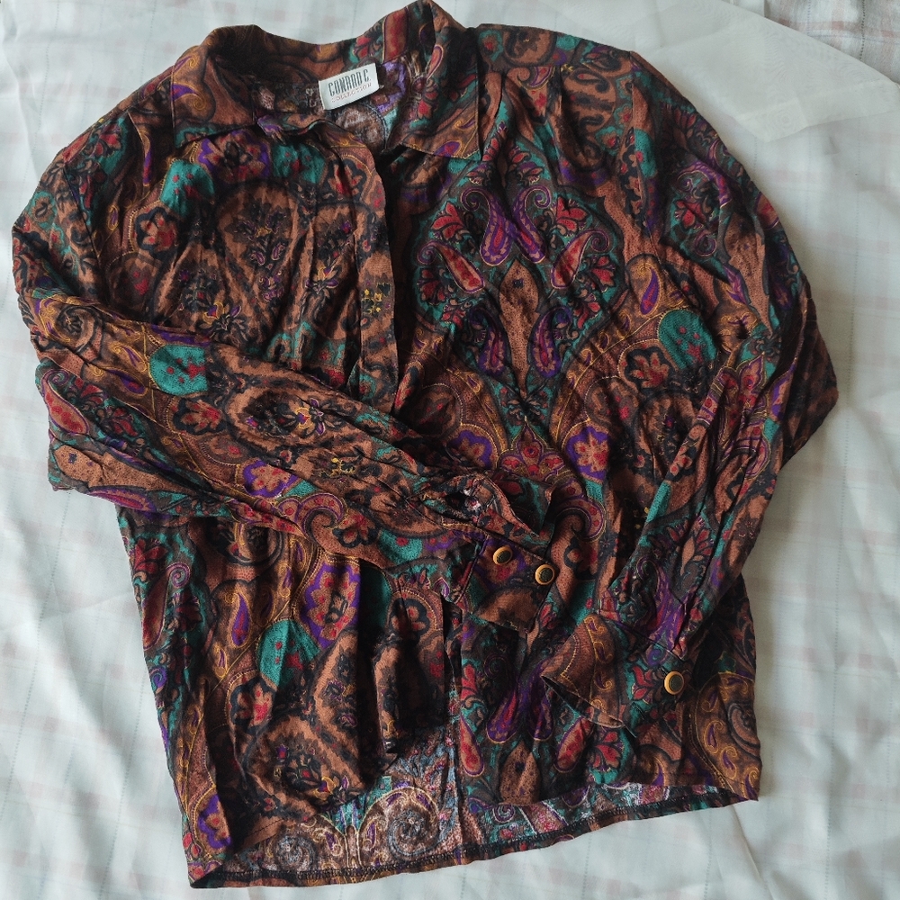 VTG Conrad C. Vibrant Paisley Button Down Shirt